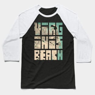 Virginia Beach, USA City Map - Vintage Baseball T-Shirt